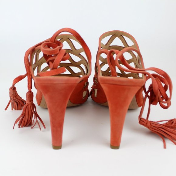 NEW Chloe Kendal Tassle Caged Trim Suede Sandals - Picture 12 of 16